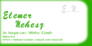 elemer mehesz business card