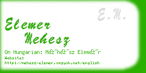 elemer mehesz business card